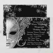 Snowflake Winter Wonderland Verjaardagsfeest Kaart (Voorkant / Achterkant)