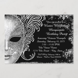 Snowflake Winter Wonderland Verjaardagsfeest Kaart