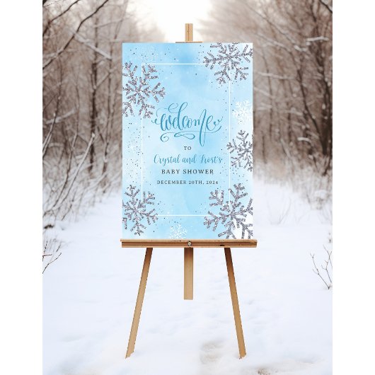 Snowflake Winter Wonderland Welkom Alleen Teken Poster