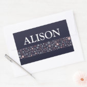 Snowflake winterblauwe witte en roze tekst rechthoekige sticker (Envelop)