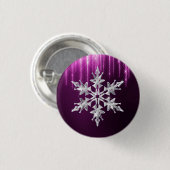 Snowflake winterglas ronde button 3,2 cm (Voorkant /achterkant)