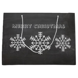 Snowflake winterkarton met kersttouwtjes large cadeautasje