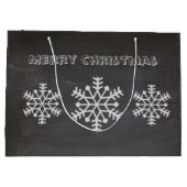 Snowflake winterkarton met kersttouwtjes large cadeautasje (Achterkant)