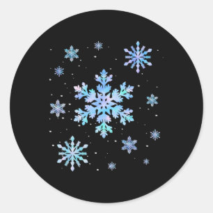 Snowflake Wintersport Ski Snowboarden Ice Schaats Ronde Sticker