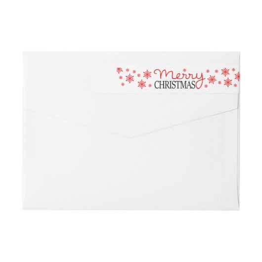 Snowflake wraparanetiket voor fijne kerst (Achterkant)