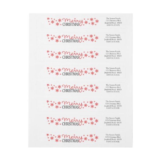 Snowflake wraparanetiket voor fijne kerst (Vel)