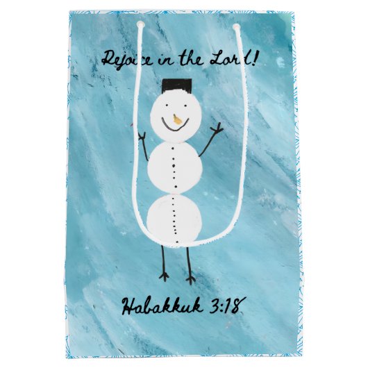 Snowflake Wrapping Paper Medium Cadeauzakje (Achterkant)