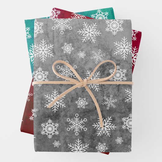 Snowflake wrapppapier - Helderkleurige kerstavond Inpakpapier Vel (In situ)