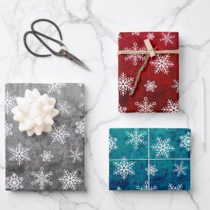 Snowflake wrapppapier - Helderkleurige kerstavond Inpakpapier Vel