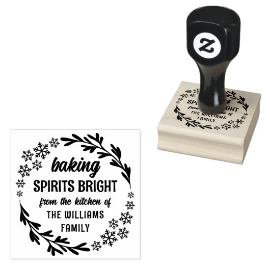 Snowflake Wreath Baking Spirits voor kerstmis Rubberstempel (Gestempeld)