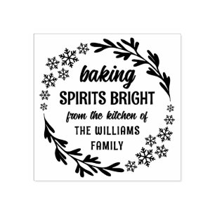 Snowflake Wreath Baking Spirits voor kerstmis Rubberstempel
