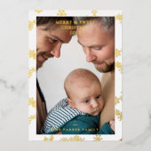 Snowflake Wreath Christmas Modern Custom Photo  Folie Uitnodiging (Voorkant)