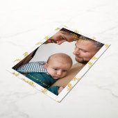 Snowflake Wreath Christmas Modern Custom Photo  Folie Uitnodiging (Gedraaid)