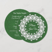 Snowflake Wreath Green Kaart (Voorkant / Achterkant)