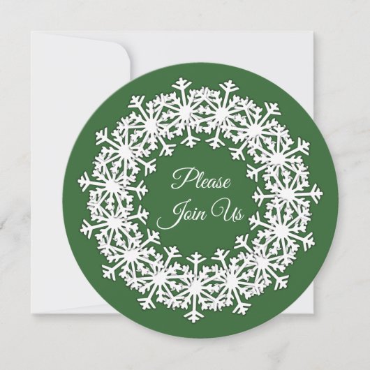 Snowflake Wreath Green Kaart (Voorkant)