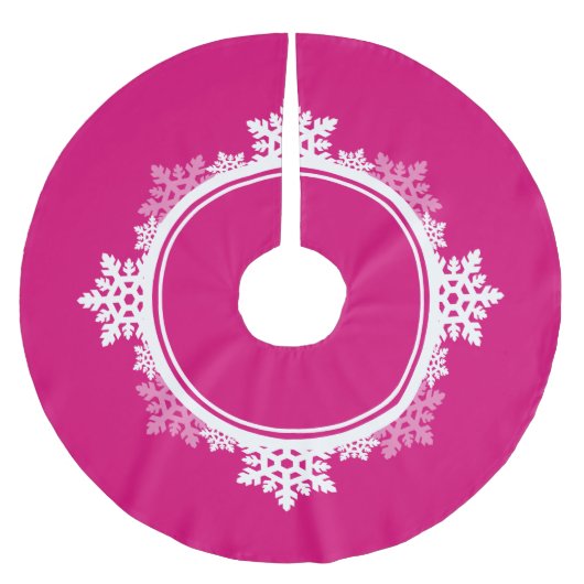 Snowflake Wreath in Fuchsia Pink & White Kerstboom Rok (Voorkant)