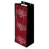 Snowflake Wreatwine Bag tas Wijn Cadeautas (Achterkant Gekanteld)