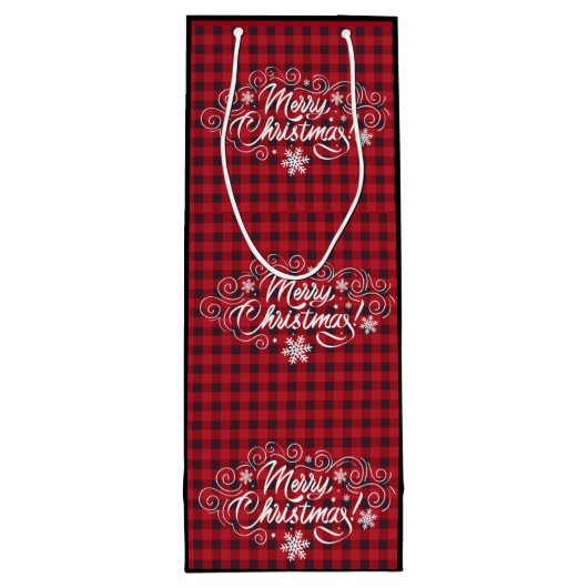 Snowflake Wreatwine Bag tas Wijn Cadeautas (Achterkant)