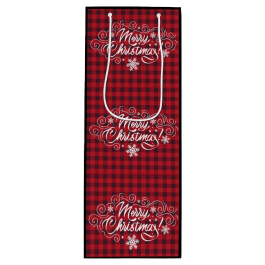 Snowflake Wreatwine Bag tas Wijn Cadeautas (Voorkant)