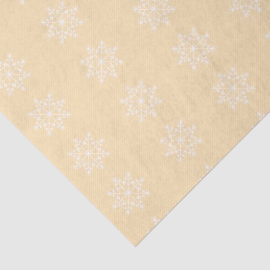 Snowflake Xmas Design Peach Holiday Kerstmis Tissuepapier (Detail)