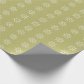 Snowflake Xmas Olive Green Kerstmis Holiday Cadeaupapier (Hoek)