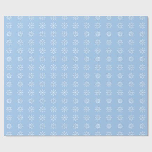 Snowflake Xmas Pattern Baby Blue Holiday Kerstmis Cadeaupapier (Vlak)