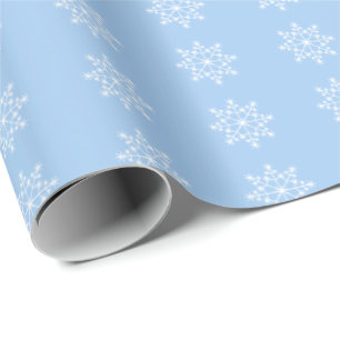 Snowflake Xmas Pattern Baby Blue Holiday Kerstmis Cadeaupapier