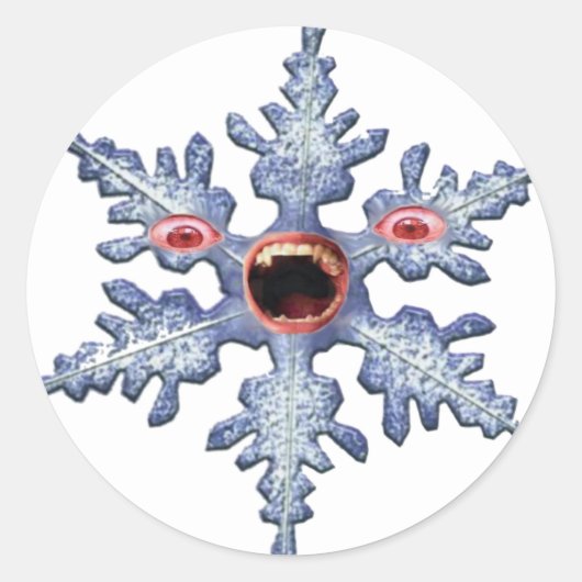 Snowflake Zombie! Rondtrekkers met verdringing Ronde Sticker (Voorkant)