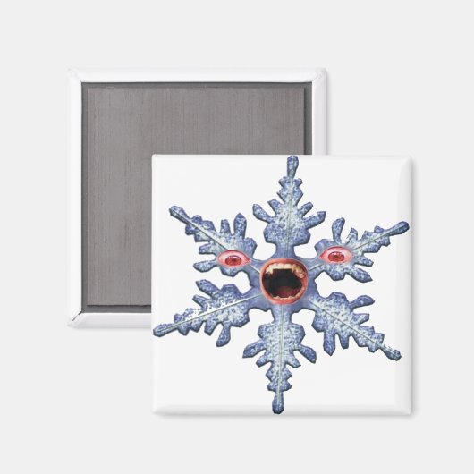 Snowflake Zombie! Square Magnet (Voorkant / Achterkant)