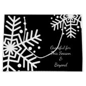 Snowflake Zwart & Wit Motto Bedrijf Logo Naam Groot Cadeauzakje (Voorkant)