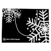 Snowflake Zwart & Wit Motto Bedrijf Logo Naam Groot Cadeauzakje (Achterkant)