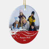 Snowflake zwijn kerstfeestelijke fotoversiering keramisch ornament (Rechts)