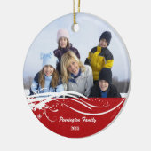 Snowflake zwijn kerstfeestelijke fotoversiering keramisch ornament (Links)