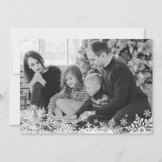 SnowflakeAangepaste foto Merry en heldere Kerstmis Feestdagenkaart (Voorkant)