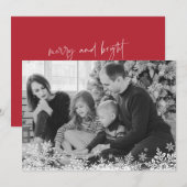 SnowflakeAangepaste foto Merry en heldere Kerstmis Feestdagenkaart (Voorkant / Achterkant)