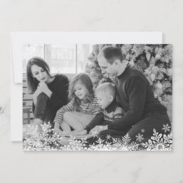 SnowflakeAangepaste foto Merry en heldere Kerstmis Feestdagenkaart