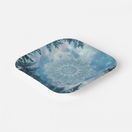 SnowFlakeFrost Papieren Bordje (Gebogen)