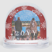 Snowflakes 2 boog foto gepersonaliseerd rood sneeuwbol (Achterkant)