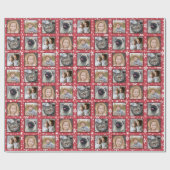 Snowflakes 5 Aangepaste serie Foto Collage Red Eas Cadeaupapier (Vlak)