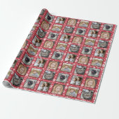 Snowflakes 5 Aangepaste serie Foto Collage Red Eas Cadeaupapier (Uitgerold)