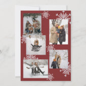 Snowflakes 6 familie foto collage script Kerstmis Feestdagenkaart (Achterkant)