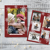 Snowflakes 6 familie foto collage script Kerstmis Feestdagenkaart
