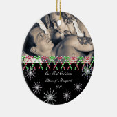 Snowflakes, aangepast Afbeelding voor fijne kerst Keramisch Ornament (Rechts)