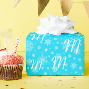 Snowflakes aangepast monogram voor je cadeauontvan cadeaupapier