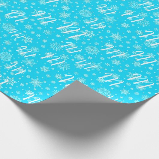 Snowflakes aangepast monogram voor je cadeauontvan cadeaupapier (Hoek)