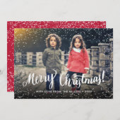 Snowflakes, aangepast voor prettig kerstscript feestdagenkaart (Voorkant / Achterkant)