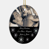 Snowflakes, Afbeelding met fijne kerst Keramisch Ornament (Rechts)