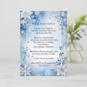 Snowflakes and Flowers Christmas Party Kaart (Staand voorkant)