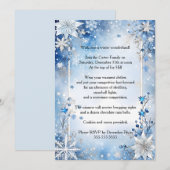 Snowflakes and Flowers Christmas Party Kaart (Voorkant / Achterkant)