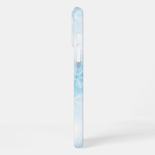 Snowflakes and lights on blue iPhone hoesje (Linkerkant)